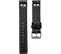 Oozoo Armband Uhrenband Uhrenarmband Leder Lederband mit Dornschließe Schwarz/Niete 24 mm