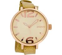 Oozoo Damen-Armbanduhr Mineralglas Quarz Leder beige UOC6835