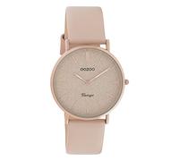 Oozoo Damen Armbanduhr pinkgrau Analog C20206 Vintage Series Lederarmband UOC20206 Analoguhr