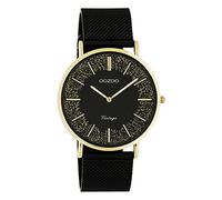 Oozoo Damen Armbanduhr Vintage Series Analog Metall Mesh schwarz UOC20188 Analoguhr