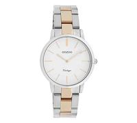 Oozoo Damenuhr Metallband Silber/Roségold/Weiß Ø 34 mm C20045