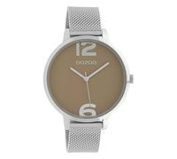 Oozoo Damenuhr mit Edelstahl Milanaise Metallband 42 MM Braun/Silberfarben C10140