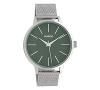 Oozoo Damenuhr mit Edelstahl Milanaise Metallband 42 MM Grün/Silberfarben C10006