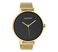 Oozoo Damenuhr mit Edelstahl Milanaiseband und Mandala Zifferblatt Goldfarben/Schwarz 48 MM C10553