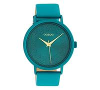 Oozoo Damenuhr mit Glitzereffekt und Lederband 42 MM Viridiangrün C10581