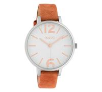 Oozoo Damenuhr mit Lederband 38 MM Weiß/Orange C10435