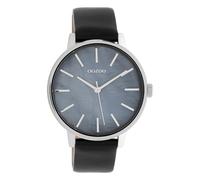 Oozoo Damenuhr mit Perlmutt Zifferblatt und Lederband 42 MM Perlmutt/Schwarz C10119
