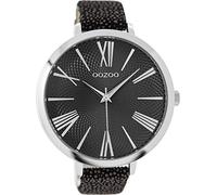 Oozoo Damenuhr mit Snake Look Lederband XXL 48 MM Schwarz/Schwarz Braun C9173