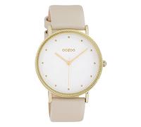 Oozoo Damenuhr Shiny mit Lederband 40 MM Weiß/Creme C10416
