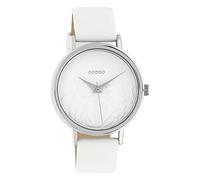 Oozoo Damenuhr Summer Vibes mit Lederband 36 MM Silberfarben/Weiß C10600