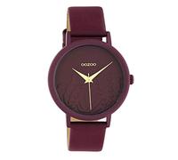 Oozoo Damenuhr Summer Vibes mit Lederband 36 MM Weinrot C10609