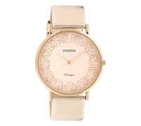 OOZOO Quarzuhr Damen Armbanduhr roségold Analog, (Analoguhr), Damenuhr rund, groß (ca. 40mm) Lederarmband, Elegant-Style