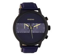 Oozoo Herrenuhr im Racing Look mit Lederband 50 MM Blau C10515