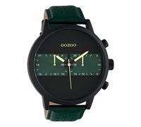 Oozoo Herrenuhr im Racing Look mit Lederband 50 MM Schwarz/Grün C10517