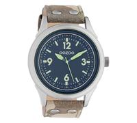 Oozoo Herrenuhr mit Lederband Ø 48 mm Camouflage/Grau C10353