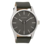 Oozoo Herrenuhr mit Lederband 45 MM Dunkelgrau/Dunkelgrau C9628