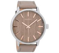 Oozoo Herrenuhr mit Lederband Wood 45 MM Braun Holz/Taupe C9257