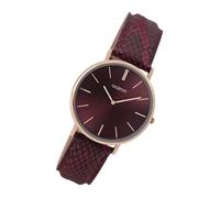 Oozoo Leder Damen Uhr C9305 Analog Quarzuhr Armband lila Vintage Series UOC9305