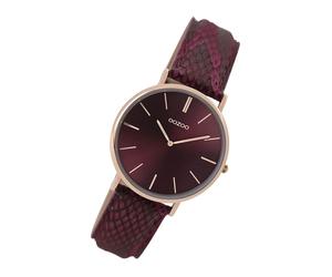 Oozoo Leder Damen Uhr C9305 Analog Quarzuhr Armband lila Vintage Series UOC9305