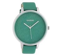 Oozoo Modische Damenuhr mit Lederband Quarz 45 MM Türkis/Türkis C10406