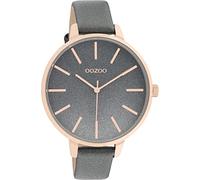 OOZOO Quarzuhr Damen Armbanduhr Timepieces, Damenuhr rund, groß (ca. 42mm) Lederarmband, Fashion-Style