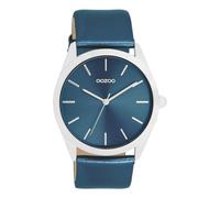 Oozoo - Timepieces Damen Uhr Blue metallic | Armbanduhr Damen mit Lederarmband | Moderne Uhr für Frauen - Edle Analog Damenuhr in rund C11337 (40mm)