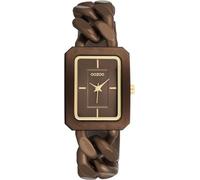Oozoo - Timepieces Damen Uhr Bronze | Armbanduhr Damen mit Kunststoffarmband | Moderne Uhr für Frauen - Edle Analog Damenuhr in Rechteckig C11276 (24mm)