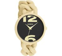 Oozoo - Timepieces Damen Uhr Gold Schwarz | Armbanduhr Damen mit Kunststoffarmband | Moderne Uhr für Frauen - Edle Analog Damenuhr in rund C11266 (40mm)