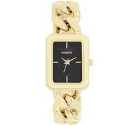 Oozoo - Timepieces Damen Uhr Gold Schwarz | Armbanduhr Damen mit Metallarmband | Moderne Uhr für Frauen - Edle Analog Damenuhr in Rechteckig C11274 (24mm)