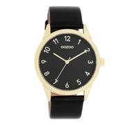 Oozoo - Timepieces Damen Uhr in Black | Armbanduhr Damen mit Lederarmband | Moderne Uhr für Frauen | Edle Analog Damenuhr in rund C11329 (40mm Gehäuse)
