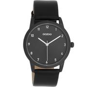 Oozoo - Timepieces Damen Uhr in black/white | Armbanduhr Damen mit Lederarmband | Moderne Uhr für Frauen | Edle Analog Damenuhr in rund C11079 (38mm Gehäuse)