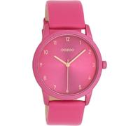 Oozoo - Timepieces Damen Uhr in Fuchsia/Peach pink | Armbanduhr Damen mit Lederarmband | Moderne Uhr für Frauen | Edle Analog Damenuhr in rund C11080 (38mm Gehäuse)