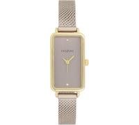 Oozoo Timepieces Damen Uhr in Gold I Armbanduhr Damen mit Edelstahlarmband I Moderne Uhr für Frauen I Edle Analog Damenuhr Rechteckig 19x31mm Gehäuse C11534