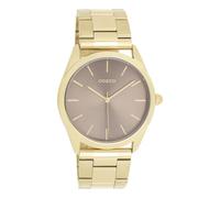 Oozoo - Timepieces Damen Uhr in Gold/Taupe | Armbanduhr Damen mit Edelstahlarmband | Moderne Uhr für Frauen | Edle Analog Damenuhr in rund C11431 (40mm Gehäuse)