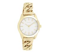 Oozoo - Timepieces Damen Uhr in Gold/weiß | Armbanduhr Damen mit Edelstahlarmband | Moderne Uhr für Frauen | Edle Analog Damenuhr in rund C11419 (32mm Gehäuse)