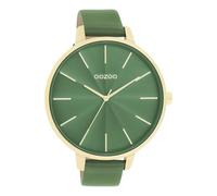 Oozoo - Timepieces Damen Uhr in Green | Armbanduhr Damen mit Lederarmband | Moderne Uhr für Frauen | Edle Analog Damenuhr in rund C11349 (48mm Gehäuse)