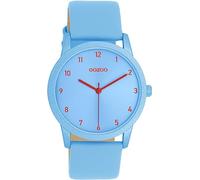 Oozoo Timepieces Damen Uhr in Hellblau- Armbanduhr Damen mit Lederarmband | Hochwertige Uhr für Frauen - Edle Analog Damenuhr in rund C11168