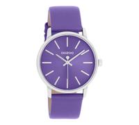 Oozoo Timepieces Damen Uhr in Lila - Armbanduhr Damen mit Lederarmband | Hochwertige Uhr für Frauen| Edle Analog Damenuhr in rund C11463