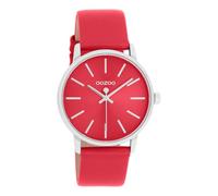 Oozoo Timepieces Damen Uhr in Rot - Armbanduhr Damen mit Lederarmband | Hochwertige Uhr für Frauen| Edle Analog Damenuhr in rund C11461