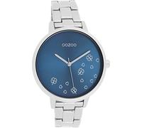 Oozoo Timepieces Damen Uhr in Silber Blau| Armbanduhr Damen mit Edelstahlarmband | Hochwertige Uhr für Frauen| Edle Analog Damenuhr in rund C11121