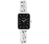 Oozoo Timepieces Damen Uhr in Silber Dunkelgrau | Armbanduhr Damen mit Kettenarmband | Hochwertige Uhr für Frauen| Edle Analog Damenuhr in rechteckig C11131