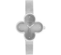 Oozoo Timepieces Damen Uhr in Silber I Armbanduhr Damen mit Edelstahlarmband I Moderne Uhr für Frauen I Edle Analog Damenuhr in Kleeblattform 32x32mm Gehäuse C11526