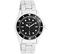 Oozoo Timepieces Damen Uhr in Silber Schwarz | Armbanduhr Damen mit Edelstahlarmband | Hochwertige Uhr für Frauen| Edle Analog Damenuhr in rund C11147