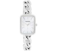 Oozoo Timepieces Damen Uhr in Silber Weiß | Armbanduhr Damen mit Kettenarmband | Hochwertige Uhr für Frauen| Edle Analog Damenuhr in rechteckig C11130