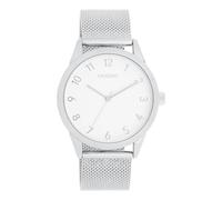 Oozoo - Timepieces Damen Uhr in Silver/White | Armbanduhr Damen mit Mesharmband | Moderne Uhr für Frauen | Edle Analog Damenuhr in rund C11320 (40mm Gehäuse)