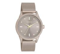 Oozoo - Timepieces Damen Uhr in taupe (alu) | Armbanduhr Damen mit metal mesh | Moderne Uhr für Frauen | Edle Analog Damenuhr in rund C11358 (40mm Gehäuse)