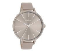 Oozoo - Timepieces Damen Uhr in Taupe | Armbanduhr Damen mit Lederarmband | Moderne Uhr für Frauen | Edle Analog Damenuhr in rund C11347 (48mm Gehäuse)