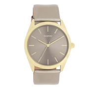 Oozoo - Timepieces Damen Uhr in Taupe metallic | Armbanduhr Damen mit Lederarmband | Moderne Uhr für Frauen | Edle Analog Damenuhr in rund C11333 (40mm Gehäuse)