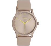 Oozoo - Timepieces Damen Uhr in Taupe/Yellow | Armbanduhr Damen mit Lederarmband | Moderne Uhr für Frauen | Edle Analog Damenuhr in rund C11076 (38mm Gehäuse)
