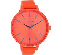 Oozoo Timepieces Damen Uhr Rot/Orange- Armbanduhr Damen mit Lederarmband | Hochwertige Uhr für Frauen - Edle Analog Damenuhr in rund C11162